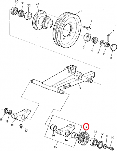 Z12489, Pinion, Lant, Dublu, Z-24, John Deere