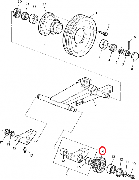 Z12489, Pinion, Lant, Dublu, Z-24, John Deere