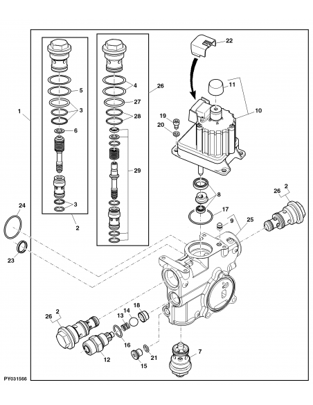 Valva Control Hidraulica John Deere AL156138, AL168858