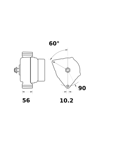 Alternator 120A John Deere AL111676, AL114092, AL114093, AL166645, AL166646, SE501827