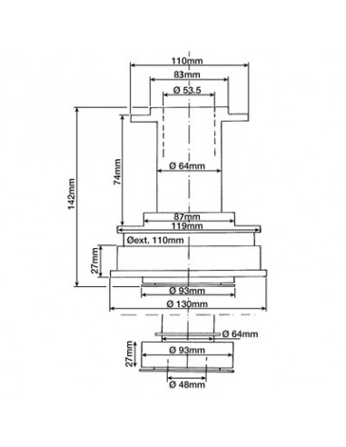 Rulment Presiune Ambreiaj 53.5x130 mm Fiat 5119165, 5177197. Deutz 04342464. Valeo 806667