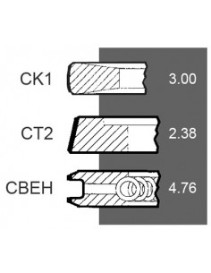 Segmenti Piston 100 - 3.00x2.38x4.76 mm Case IH 2916710616, 3055298R92, 3144677R91, 31449779R1, 3144977R91 2