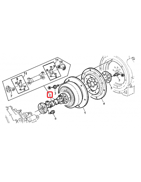 Universal Joint Drive Shaft, Engine 192 mm (7.6") John Deere AL77610