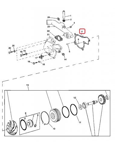 Garitura Pompa Apa John Deere R520580, R71315, A-R71315