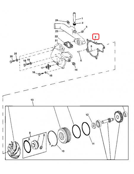 Garitura Pompa Apa John Deere R520580, R71315, A-R71315