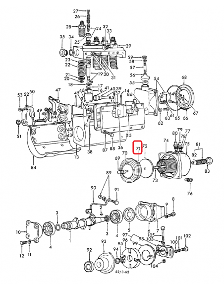 Membrana Pompa Injectie Ford New Holland 81714474, E1ADDN993115B, DDN993115B, John Deere AAK77, Leyland AAK77, Lucas R84091, Nuf