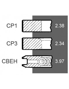 Segmenti Piston Ø 102 - 2.8x2.34x3.97 mm - 0.020" Cummins 3806241, 3802042, 380204200, 380624100, Case IH A77463 2
