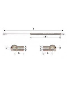 Gas Strut L245-350N John Deere AL110626, AL110629, AL151278, AL174358, AL78435, ER047788, ER47788 2