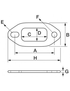 Exhaust Manifold Gasket 30x46 mm SAME Deutz-Fahr 0.007.1445.0, 000714450, 714450, 0.065.1851.0, 00651850, 651850, 0.007.0989.0, 2