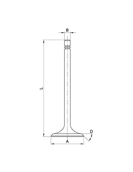 Valve, Inlet STD Ø 42.8x9.95x146 mm 45° Case IH 3055055R1, 3055055R2, 3055364R97, 3059458R94, 3059459R1, 3132160R96