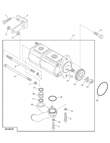 Hydraulic Pump 40 Cm³ Original John Deere RE197623, RE57445, RE68886