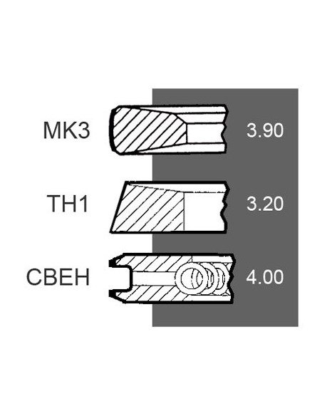 Piston Ring Set Ø 116 - 3.90x3.20x4.00 mm John Deere RE503528, RE57188