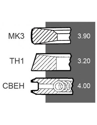 Piston Ring Set Ø 116 - 3.90x3.20x4.00 mm John Deere RE503528, RE57188