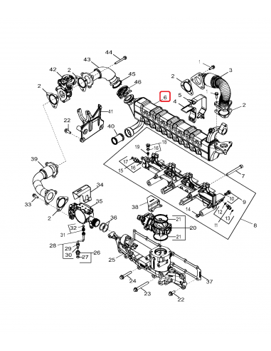 Heat Exchanger, Exhaust Gas Recirculation (EGR) (IT4) John Deere RE549738