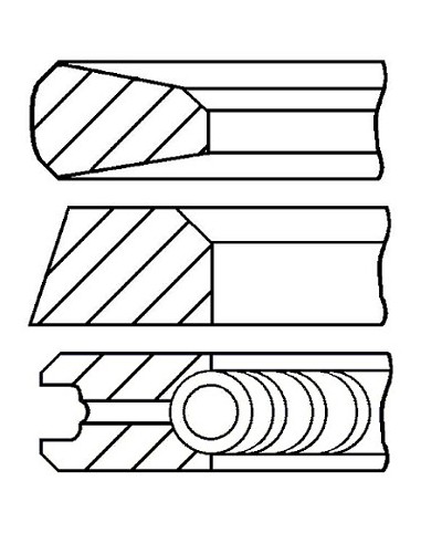 Segmenti Piston Ø 102 - 2.75x2.50x5.00 mm STD Deutz 02237551, 2237551, 04152185, 4152185, Fendt F100004152185, F100.004.152.185
