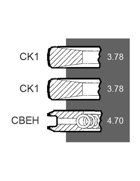 Segmenti Piston Ø 116 - 3.78x3.78x4.70 mm John Deere AR73627, HCNRE48380, RE48380, A-RE48380