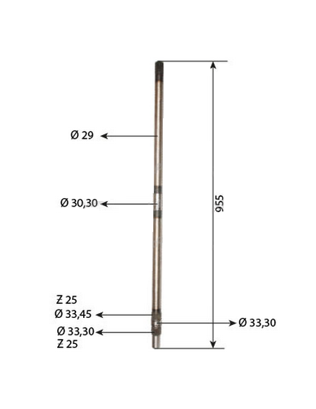 Shaft, PTO Drive 953 mm Ford New Holland 83913807, D8NN7A684AB, 87767015, 87554791