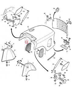 Grila Aer Capota - Dreapta John Deere R225781, RE219286 2