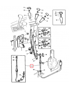 Cable Push/Pull, Selective Control Valve 1680 mm John Deere AL110014, AL110322,  AL110411, AL164813, AL172937, AL78180, AL79576 2
