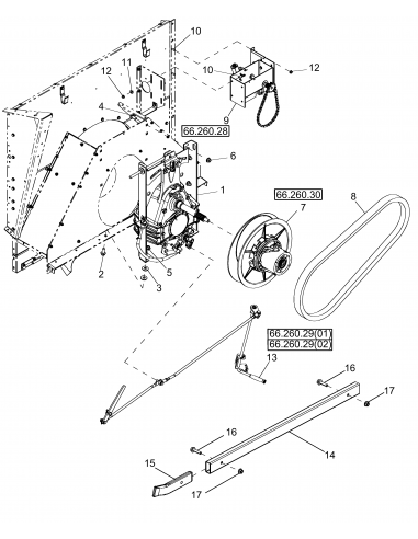 Curea Rotor 2840 mm Case-IH/New Holland 84194650, 87301455, 413159A1, 413159A2, 51529626