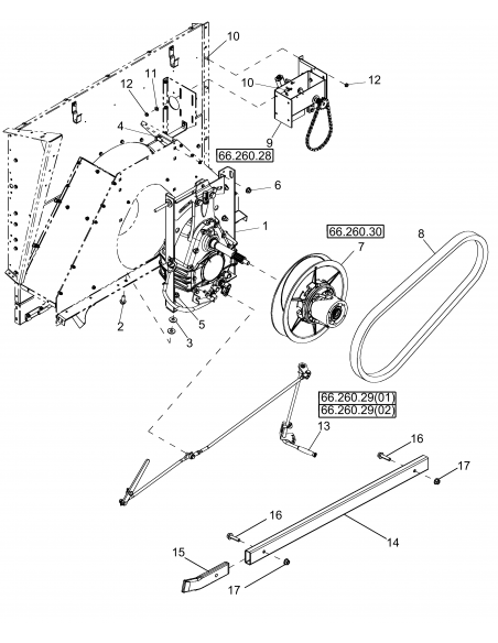 Curea Rotor 2840 mm Case-IH/New Holland 84194650, 87301455, 413159A1, 413159A2, 51529626