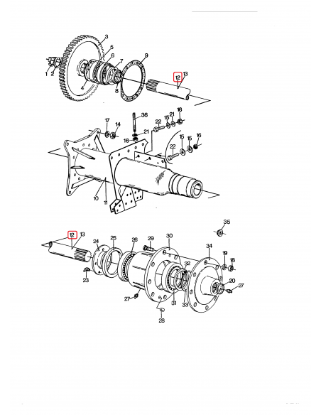 Spindle Shaft Z-30, 1230 mm New Holland 80447542, 447542