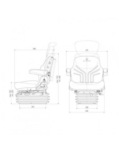 Scaun Tractor 1248637 Grammer Maximo Black Edition MSG95G/721 - 12V