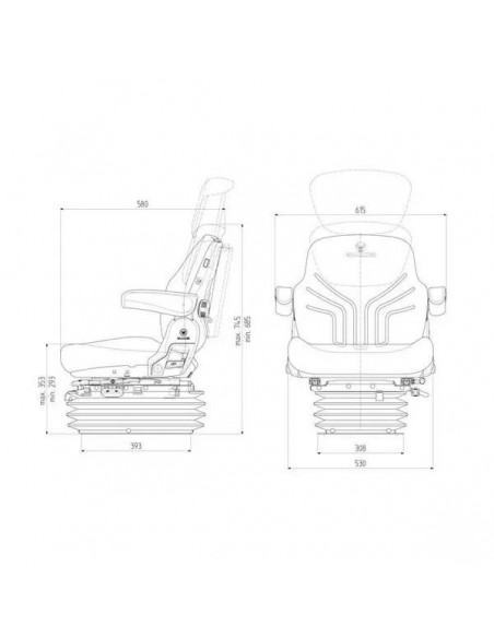 Scaun Tractor 1248637 Grammer Maximo Black Edition MSG95G/721 - 12V