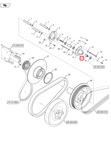 Coupling 7/16"-20 New Holland 84231982, 4231982, 80690658,  690658, 1005-535-094