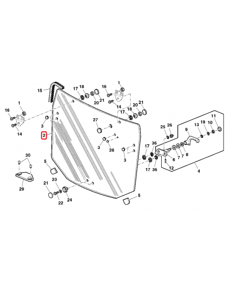 Glass, Rear Window 605x785x870 mm John Deere R261272 Glass, Rear Window 605x785x870 mm John Deere R261272