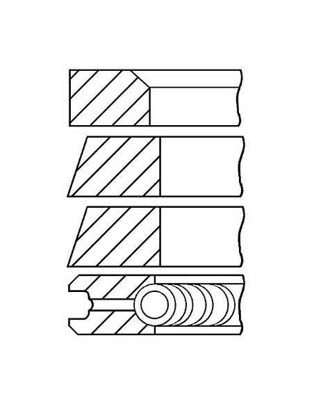 Segmenti Piston Ø 114.3 - 2.35x2.35x2.35x6.30 mm Perkins 86754, 41158118, 141158118, 745950M91, 745950Z91