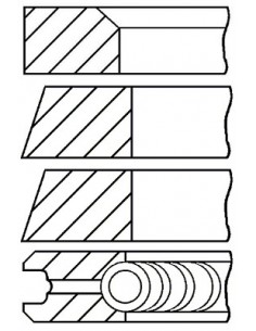 Segmenti Piston Ø 114.3 - 2.35x2.35x2.35x6.30 mm Perkins 86754, 41158118, 141158118, 745950M91, 745950Z91 2