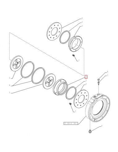 Piston Frana, Inel Presiune 165x265 mm Case IH/Ford New Holland 5158114, 5191352, 87388213, 87388221
